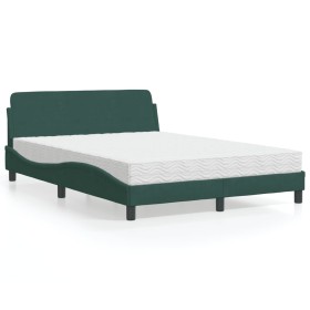 Bett mit dunkelgrüner Samtmatratze 140x190 cm von , Betten und Lattenroste - Ref: Foro24-3208394, Preis: 350,89 €, Rabatt: %