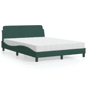 Cama con colchón terciopelo verde oscuro 140x190 cm de , Camas y somieres - Ref: Foro24-3208394, Precio: 344,66 €, Descuento: %