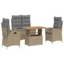 Set de comedor jardín con cojines 4 pzas ratán sintético beige de , Conjuntos de jardín - Ref: Foro24-3277491, Precio: 533,17...