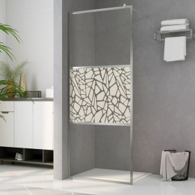 Mampara de ducha accesible vidrio ESG diseño piedras 115x195 cm