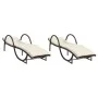Tumbonas con cojines 2 unidades ratán sintético marrón by , Loungers - Ref: Foro24-3277308, Price: 273,25 €, Discount: %
