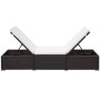 Tumbona con cojín ratán sintético marrón by , Loungers - Ref: Foro24-317105, Price: 133,79 €, Discount: %