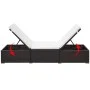Tumbona con cojín ratán sintético marrón by , Loungers - Ref: Foro24-317105, Price: 147,61 €, Discount: %