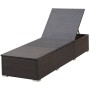 Tumbona con cojín ratán sintético marrón by , Loungers - Ref: Foro24-317105, Price: 133,79 €, Discount: %