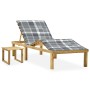 Gartenliege mit Tisch und Kissen aus imprägniertem Kiefernholz von , Liegen - Ref: Foro24-3065878, Preis: 136,67 €, Rabatt: %