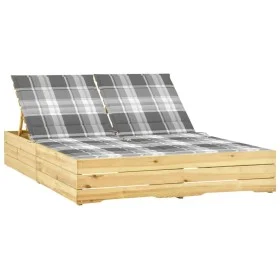 Double lounger and impregnated pine wood cushions by , Loungers - Ref: Foro24-3065983, Price: 336,02 €, Discount: %
