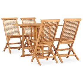 Folding garden dining set 5 pieces solid teak wood by , Garden sets - Ref: Foro24-3059981, Price: 361,41 €, Discount: %