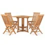 Set de comedor de jardín plegable 5 pzas madera maciza de teca de , Conjuntos de jardín - Ref: Foro24-3059981, Precio: 368,00...
