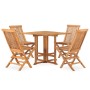 Set de comedor de jardín plegable 5 pzas madera maciza de teca de , Conjuntos de jardín - Ref: Foro24-3059981, Precio: 430,09...