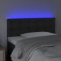 Cabecero con LED cuero sintético negro 100x5x78/88 cm
