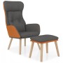 Entspannungssessel mit dunkelgrauem Stoff und Kunstlederhocker von , Sessel - Ref: Foro24-3097762, Preis: 134,93 €, Rabatt: %
