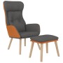 Entspannungssessel mit dunkelgrauem Stoff und Kunstlederhocker von , Sessel - Ref: Foro24-3097762, Preis: 134,93 €, Rabatt: %