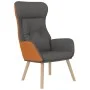 Relaxation armchair with dark gray fabric and synthetic leather stool by , Armchairs - Ref: Foro24-3097762, Price: 133,15 €, ...