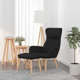 Sillón de relax con taburete terciopelo negro de , Sillones - Ref: Foro24-3097826, Precio: 125,97 €, Descuento: %