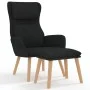 Sillón de relax con taburete terciopelo negro de , Sillones - Ref: Foro24-3097826, Precio: 125,97 €, Descuento: %