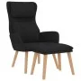 Sillón de relax con taburete terciopelo negro de , Sillones - Ref: Foro24-3097826, Precio: 125,97 €, Descuento: %