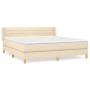 Box spring bed with cream fabric mattress 160x200 cm by , Beds and slatted bases - Ref: Foro24-3130366, Price: 508,24 €, Disc...