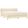 Box spring bed with cream fabric mattress 160x200 cm by , Beds and slatted bases - Ref: Foro24-3130366, Price: 495,53 €, Disc...