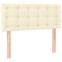 Cabecero con LED cuero sintético color crema 100x5x78/88 cm