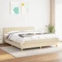 Box spring bed with cream fabric mattress 160x200 cm by , Beds and slatted bases - Ref: Foro24-3140950, Price: 497,64 €, Disc...