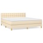 Boxspringbett mit cremefarbener Stoffmatratze 160x200 cm von , Betten und Lattenroste - Ref: Foro24-3140950, Preis: 510,57 €,...