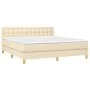 Box spring bed with cream fabric mattress 160x200 cm by , Beds and slatted bases - Ref: Foro24-3140950, Price: 497,64 €, Disc...