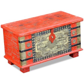 Red mango wood storage trunk 80x40x45 cm by , Storage trunks - Ref: Foro24-243331, Price: 269,08 €, Discount: %