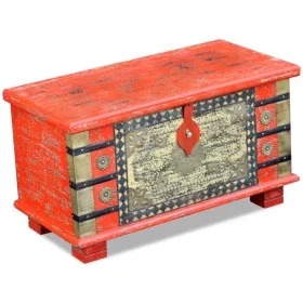 Red mango wood storage trunk 80x40x45 cm by , Storage trunks - Ref: Foro24-243331, Price: 264,09 €, Discount: %