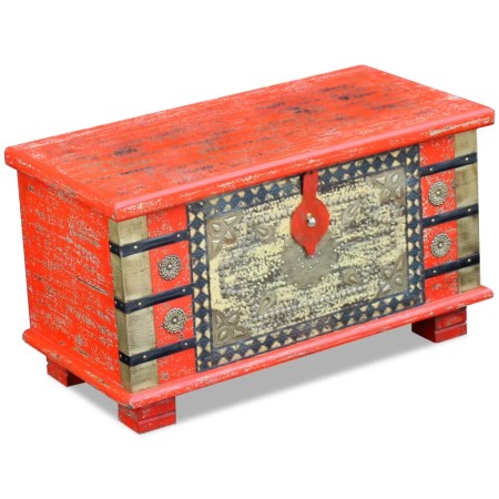 Baúl de almacenamiento madera de mango rojo 80x40x45 cm de , Baúles de almacenamiento - Ref: Foro24-243331, Precio: 269,08 €,...