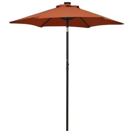 Sombrilla con luces LED aluminio terracota 200x211 cm de , Sombrillas - Ref: Foro24-313562, Precio: 73,93 €, Descuento: %