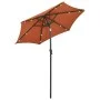 Terracotta aluminum umbrella with LED lights 200x211 cm by , Umbrellas - Ref: Foro24-313562, Price: 75,49 €, Discount: %