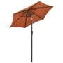 Sombrilla con luces LED aluminio terracota 200x211 cm de , Sombrillas - Ref: Foro24-313562, Precio: 73,93 €, Descuento: %