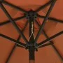 Terracotta aluminum umbrella with LED lights 200x211 cm by , Umbrellas - Ref: Foro24-313562, Price: 75,49 €, Discount: %