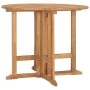 Folding garden dining table teak wood Ø90x75 cm by , Garden tables - Ref: Foro24-315446, Price: 179,66 €, Discount: %