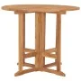 Folding garden dining table teak wood Ø90x75 cm by , Garden tables - Ref: Foro24-315446, Price: 179,66 €, Discount: %