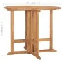 Folding garden dining table teak wood Ø90x75 cm by , Garden tables - Ref: Foro24-315446, Price: 179,66 €, Discount: %