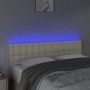 Cabecero con LED cuero sintético color crema 144x5x78/88 cm