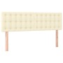 Cabecero con LED cuero sintético color crema 144x5x78/88 cm