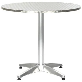 Silver aluminum garden table 80x70 cm by , Garden tables - Ref: Foro24-48714, Price: 160,14 €, Discount: %
