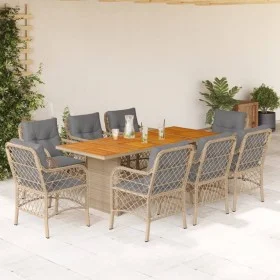 9-piece garden dining set with beige synthetic rattan cushions by , Garden sets - Ref: Foro24-3212079, Price: 1,00 €, Discoun...