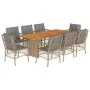 9-piece garden dining set with beige synthetic rattan cushions by , Garden sets - Ref: Foro24-3212079, Price: 1,00 €, Discoun...