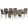 Set comedor jardín 7 pzas y cojines ratán sintético gris de , Conjuntos de jardín - Ref: Foro24-3213504, Precio: 571,62 €, De...
