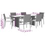 Set comedor jardín 7 pzas y cojines ratán sintético gris de , Conjuntos de jardín - Ref: Foro24-3213504, Precio: 571,62 €, De...