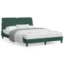 Estructura cama con cabecero terciopelo verde oscuro 140x190 cm de , Camas y somieres - Ref: Foro24-3207920, Precio: 204,18 €...