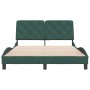 Estructura cama con cabecero terciopelo verde oscuro 140x190 cm de , Camas y somieres - Ref: Foro24-3207920, Precio: 207,45 €...