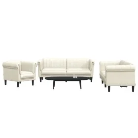Cream velvet 3-piece sofa set by , Sofas - Ref: Foro24-3209216, Price: 763,04 €, Discount: %