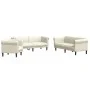 Dreiteilige Sofagarnitur aus cremefarbenem Samt von , Sofas - Ref: Foro24-3209216, Preis: 763,04 €, Rabatt: %