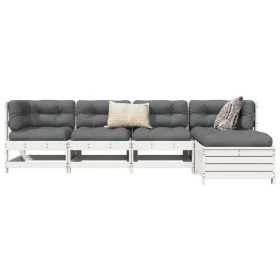 Garden sofa set 5 pieces solid white pine wood by , Garden sets - Ref: Foro24-3250837, Price: 331,53 €, Discount: %