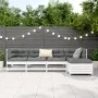 Gartensofa-Set 5-teilig aus massivem weißem Kiefernholz von , Gartensets - Ref: Foro24-3250837, Preis: 331,53 €, Rabatt: %