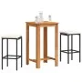 Garden table and stools 3 pcs acacia wood PE rattan black by , Garden sets - Ref: Foro24-3295267, Price: 174,63 €, Discount: %